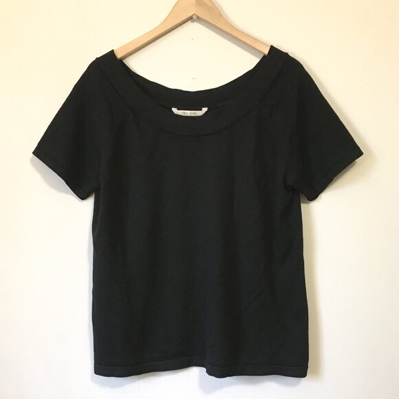Tall Girl Soft Black Knit Short Sleeve Sweater Top - Picture 1 of 12